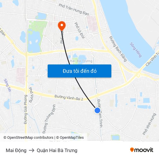 Mai Động to Quận Hai Bà Trưng map