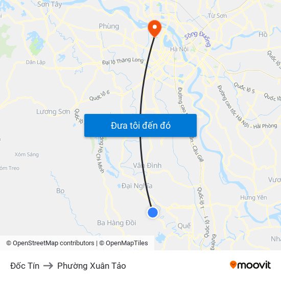 Đốc Tín to Phường Xuân Tảo map