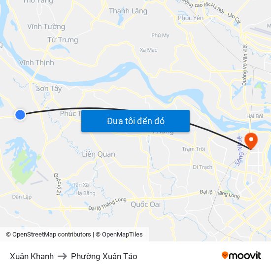 Xuân Khanh to Phường Xuân Tảo map