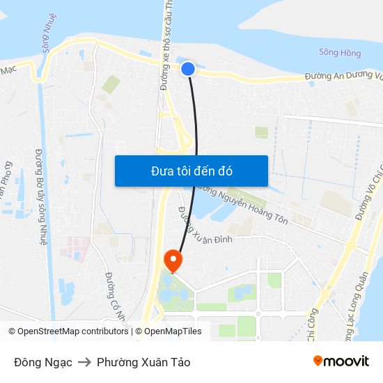 Đông Ngạc to Phường Xuân Tảo map