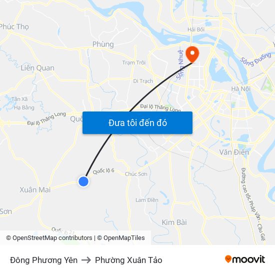 Đông Phương Yên to Phường Xuân Tảo map