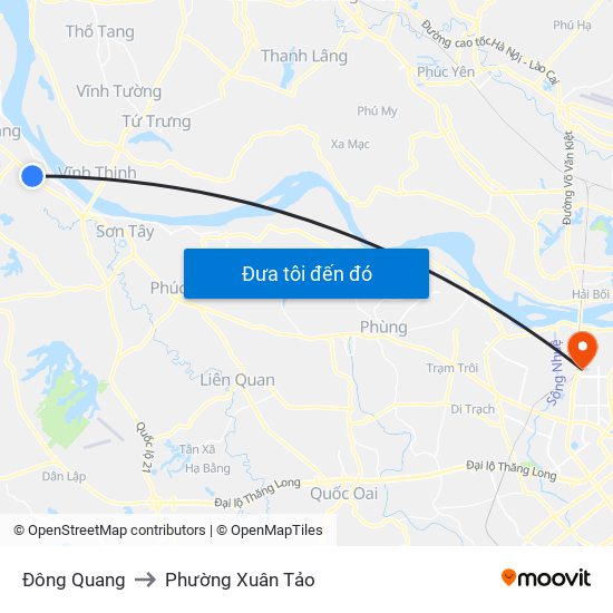 Đông Quang to Phường Xuân Tảo map