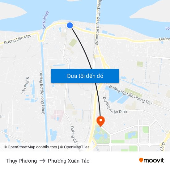 Thụy Phương to Phường Xuân Tảo map