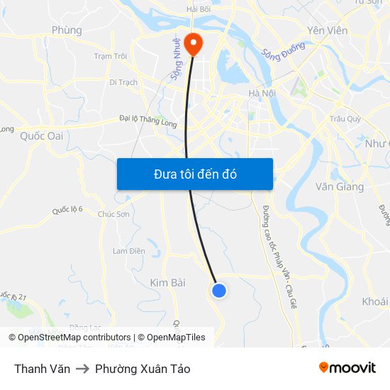 Thanh Văn to Phường Xuân Tảo map