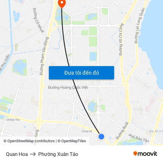 Quan Hoa to Phường Xuân Tảo map