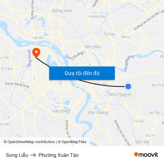 Song Liễu to Phường Xuân Tảo map