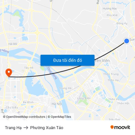Trang Hạ to Phường Xuân Tảo map