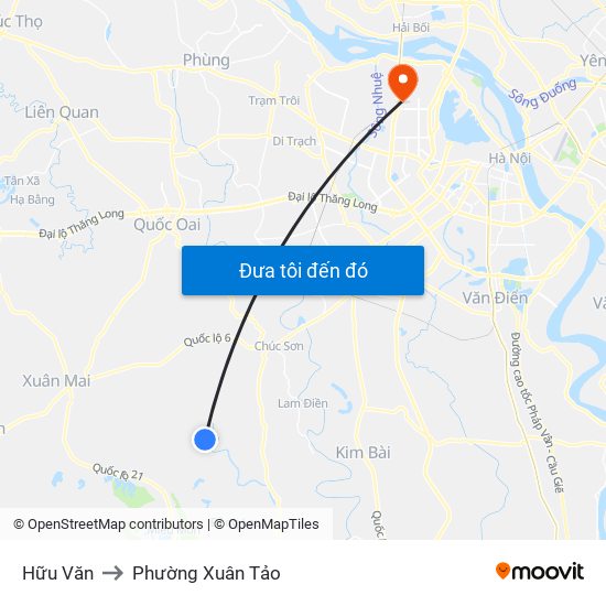 Hữu Văn to Phường Xuân Tảo map