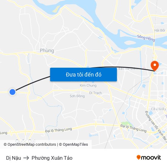 Dị Nậu to Phường Xuân Tảo map