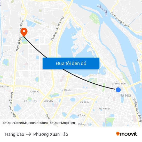 Hàng Đào to Phường Xuân Tảo map