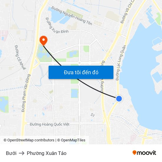 Bưởi to Phường Xuân Tảo map