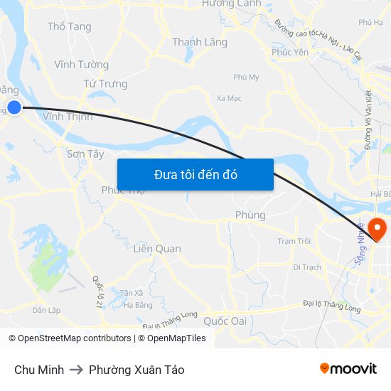 Chu Minh to Phường Xuân Tảo map