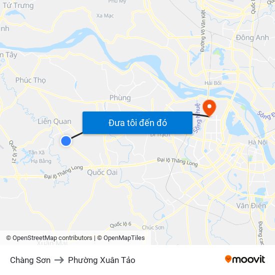 Chàng Sơn to Phường Xuân Tảo map