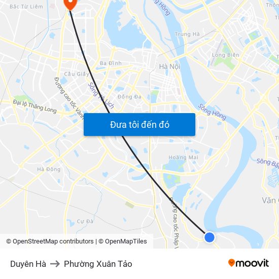 Duyên Hà to Phường Xuân Tảo map