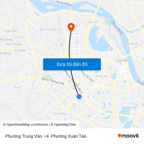 Phường Trung Văn to Phường Xuân Tảo map