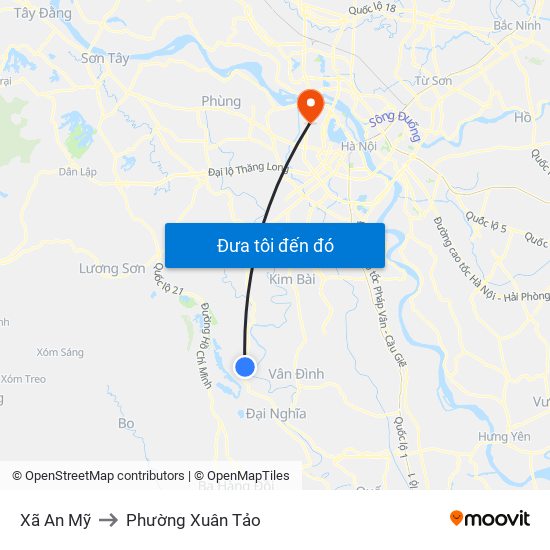 Xã An Mỹ to Phường Xuân Tảo map