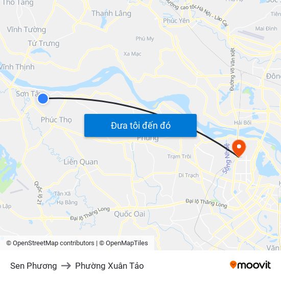 Sen Phương to Phường Xuân Tảo map