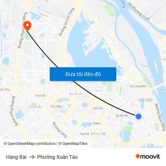 Hàng Bài to Phường Xuân Tảo map