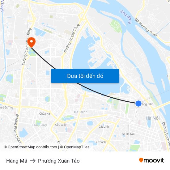 Hàng Mã to Phường Xuân Tảo map