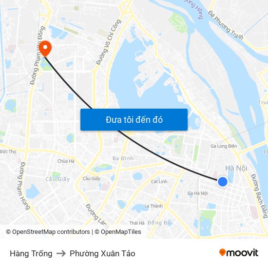 Hàng Trống to Phường Xuân Tảo map