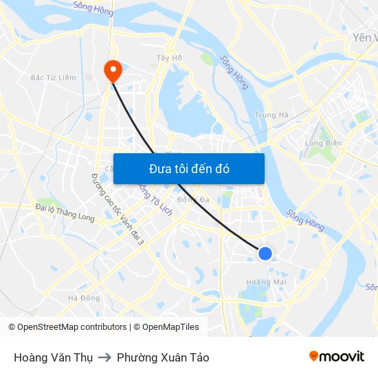 Hoàng Văn Thụ to Phường Xuân Tảo map