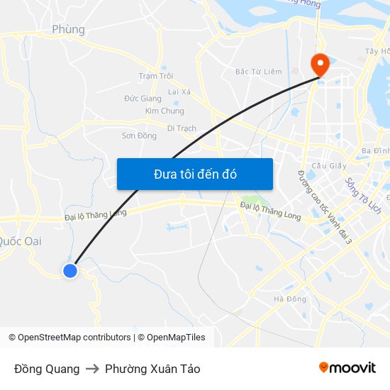Đồng Quang to Phường Xuân Tảo map