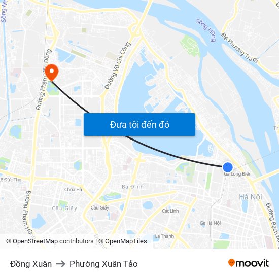 Đồng Xuân to Phường Xuân Tảo map