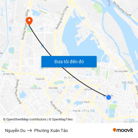 Nguyễn Du to Phường Xuân Tảo map