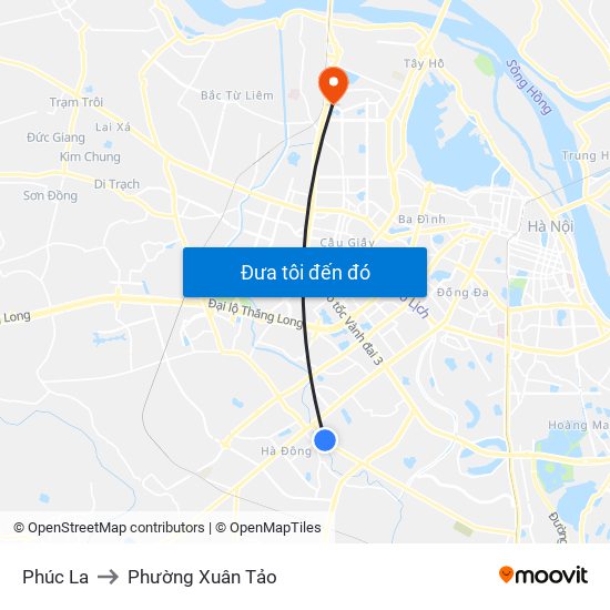 Phúc La to Phường Xuân Tảo map