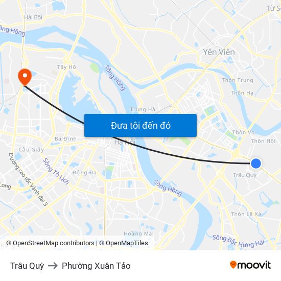 Trâu Quỳ to Phường Xuân Tảo map
