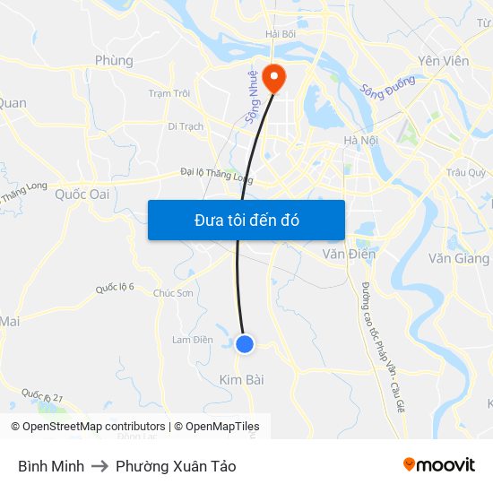 Bình Minh to Phường Xuân Tảo map