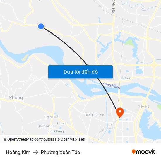 Hoàng Kim to Phường Xuân Tảo map