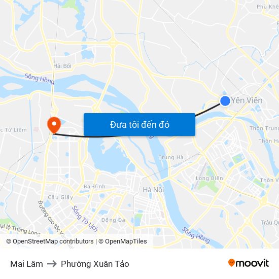 Mai Lâm to Phường Xuân Tảo map