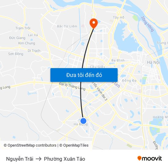Nguyễn Trãi to Phường Xuân Tảo map