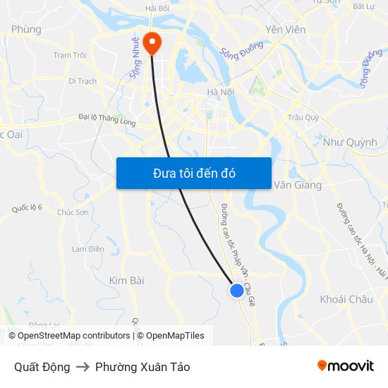 Quất Động to Phường Xuân Tảo map