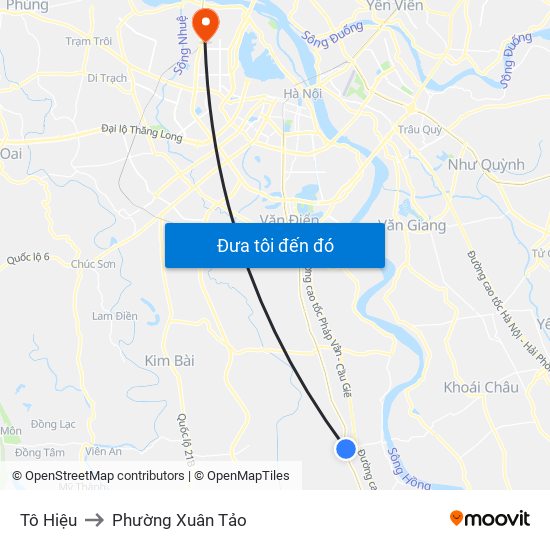 Tô Hiệu to Phường Xuân Tảo map