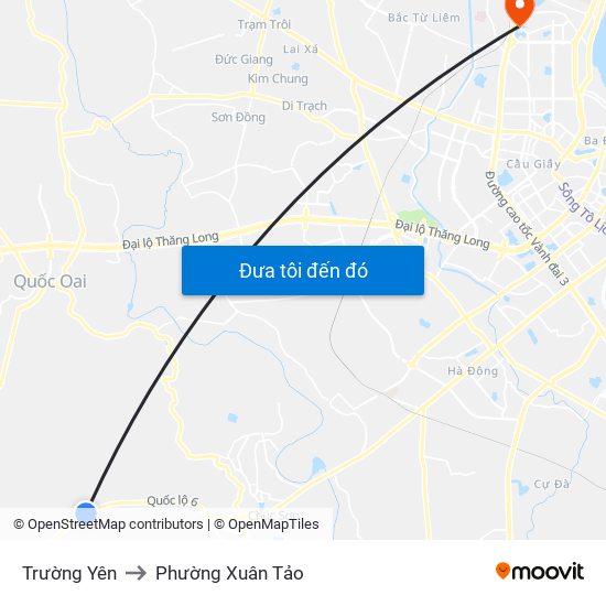 Trường Yên to Phường Xuân Tảo map