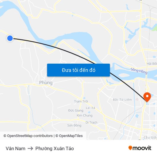 Vân Nam to Phường Xuân Tảo map