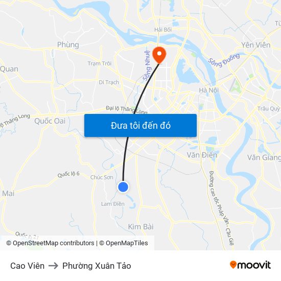 Cao Viên to Phường Xuân Tảo map