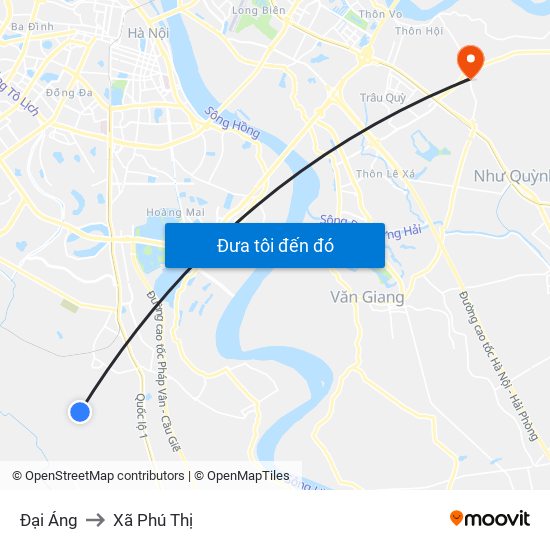 Đại Áng to Xã Phú Thị map