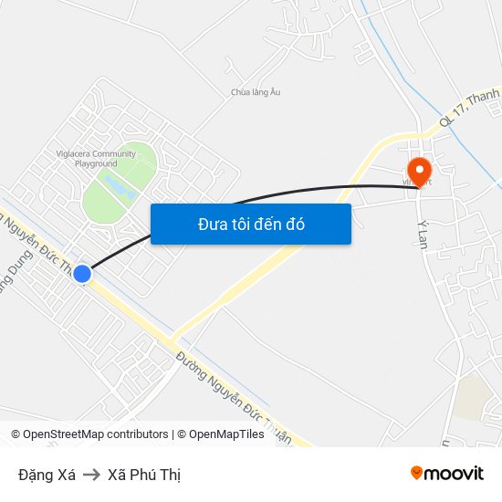 Đặng Xá to Xã Phú Thị map