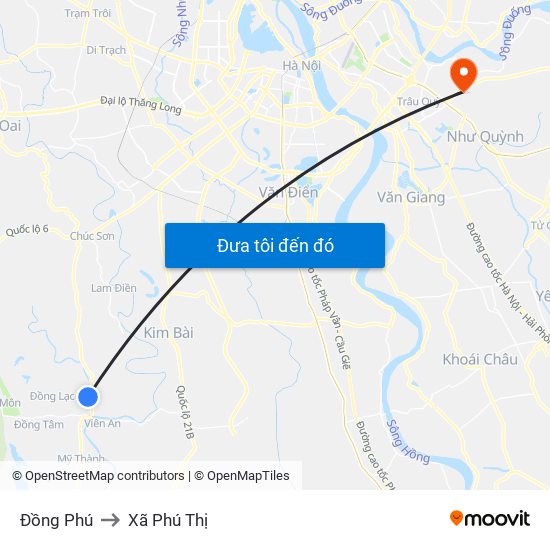 Đồng Phú to Xã Phú Thị map