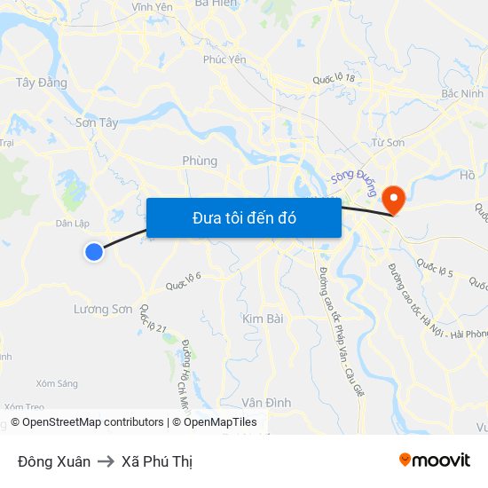 Đông Xuân to Xã Phú Thị map