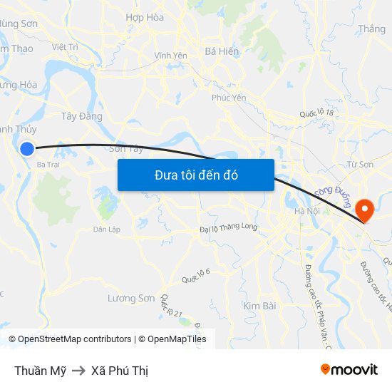 Thuần Mỹ to Xã Phú Thị map