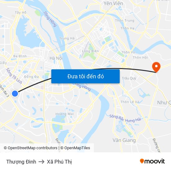 Thượng Đình to Xã Phú Thị map