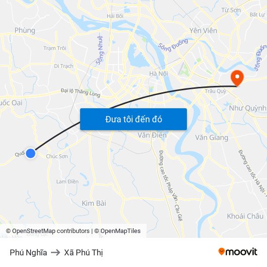 Phú Nghĩa to Xã Phú Thị map