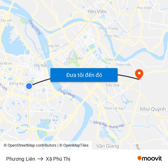 Phương Liên to Xã Phú Thị map