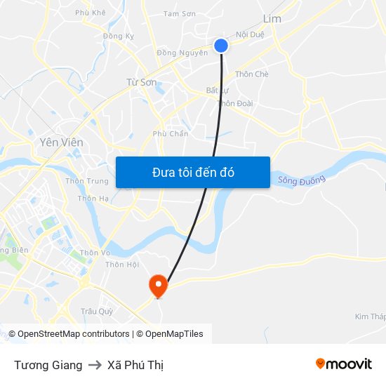 Tương Giang to Xã Phú Thị map