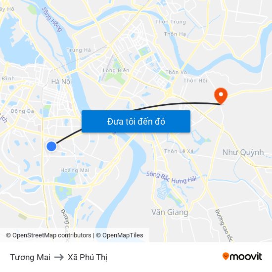 Tương Mai to Xã Phú Thị map