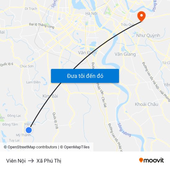 Viên Nội to Xã Phú Thị map